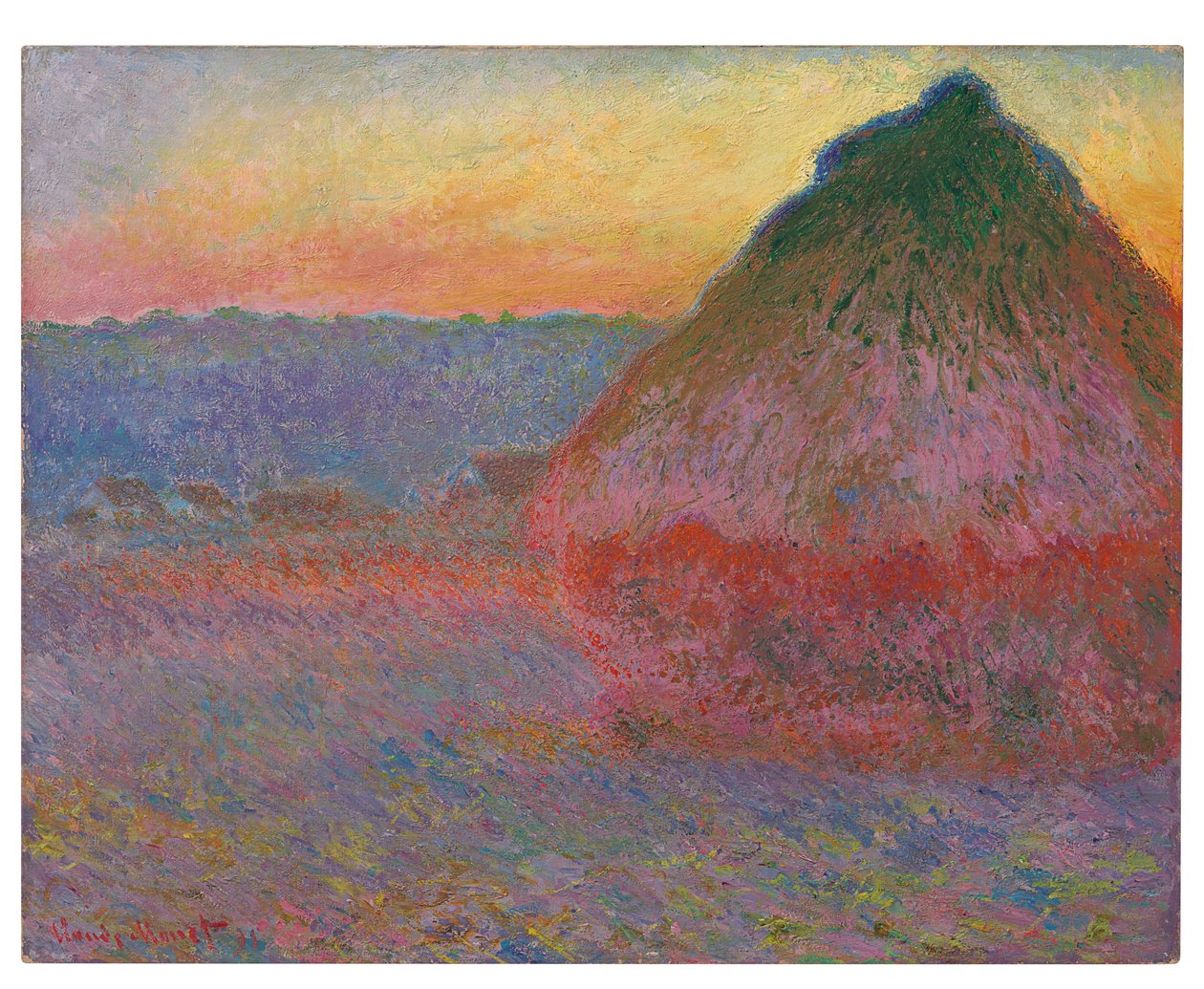Monte de feno, impressões rosa e azul, 1891 de Claude Monet