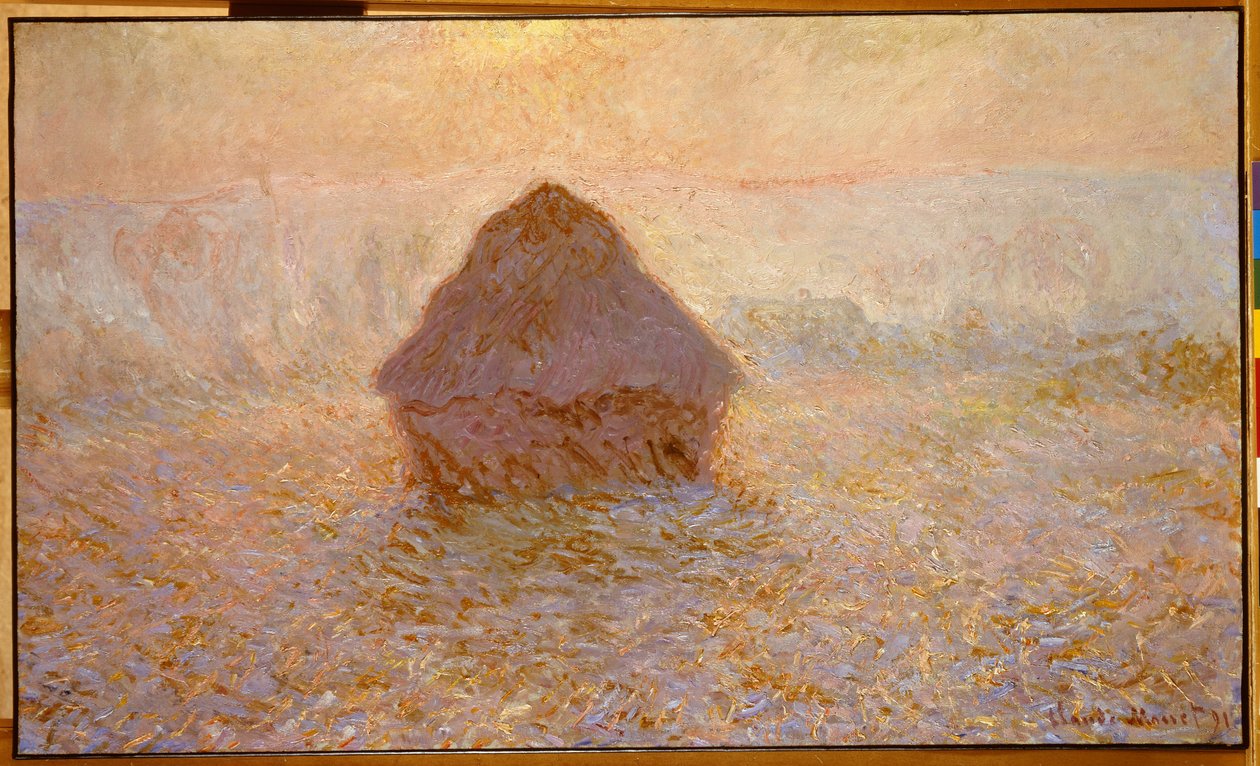 Palheiros, sol na névoa de Claude Monet