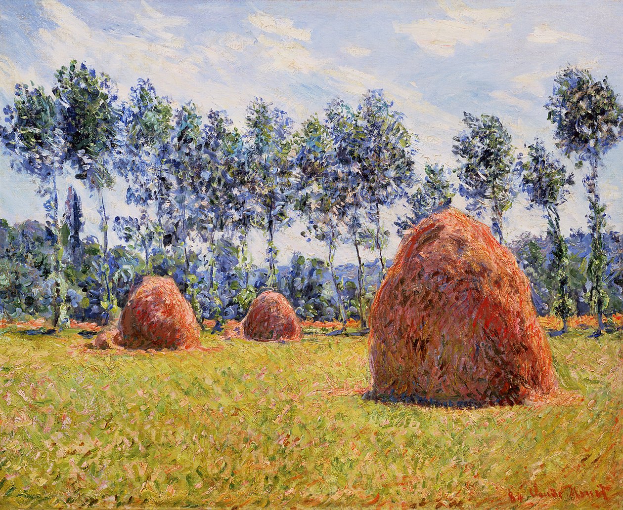 Montes de feno em Giverny, 1884 de Claude Monet