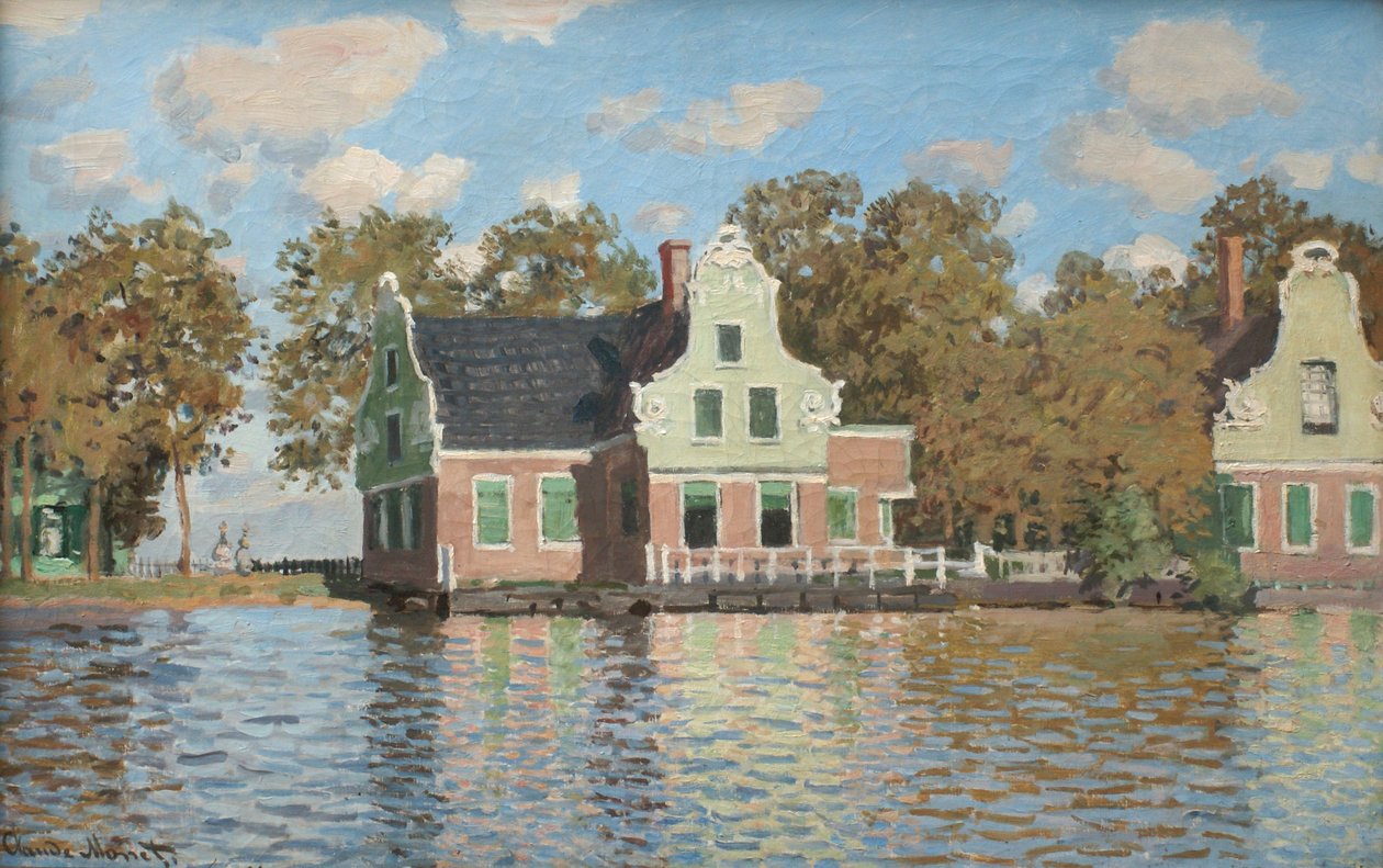 Casas na margem do rio Zaan, 1871-1872 de Claude Monet