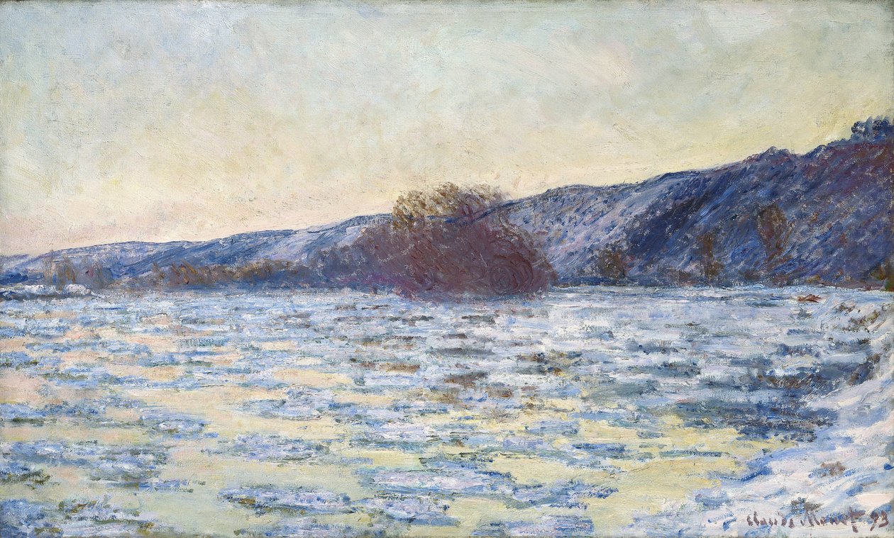 Flutuações de gelo ao crepúsculo de Claude Monet