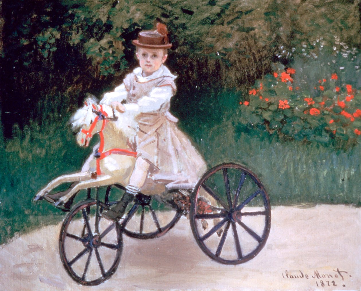 Jean Monet em um cavalo mecânico, 1872 de Claude Monet