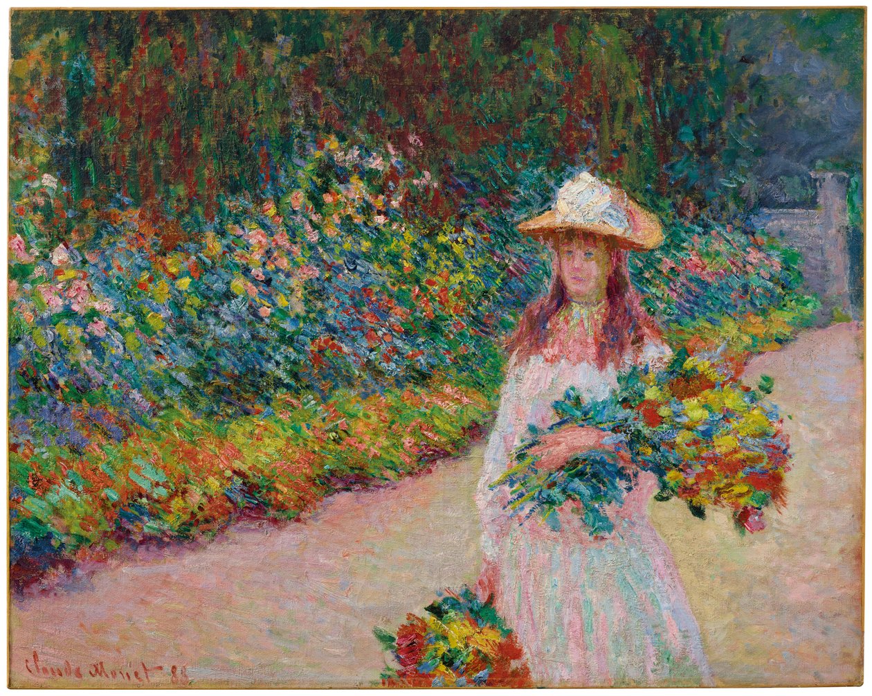 Moça no jardim de Giverny, 1888 de Claude Monet