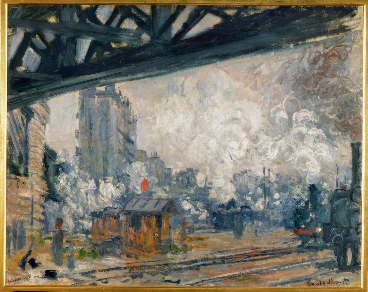 Gare Saint-Lazare, vista externa de Claude Monet