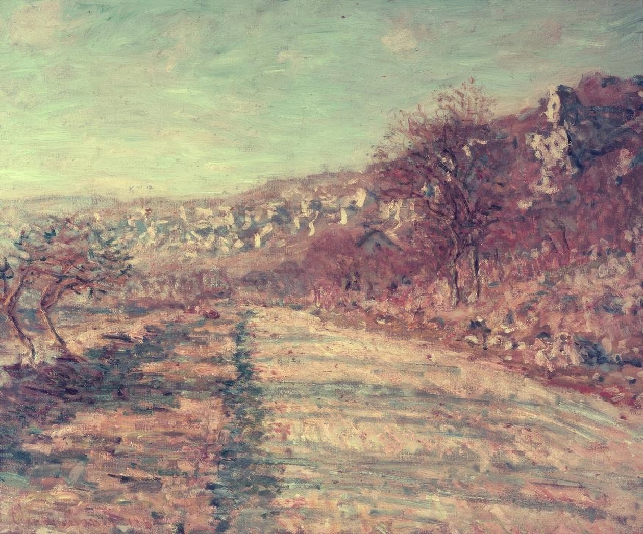 A estrada de La Roche-Guyon de Claude Monet