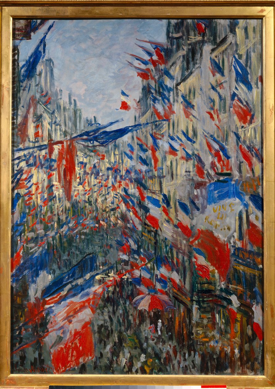 La Rue Saint-Denis (Saint Denis) em Paris, festa de 30 de Junho de 1878. Pintura de Claude Monet (1840-1926) de Claude Monet