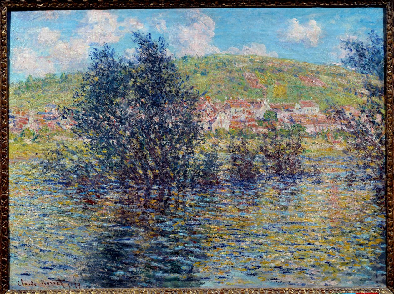 La Seine a Vetheuil, efeito do sol depois da chuva. Pintura de Claude Monet (1840-1926) de Claude Monet