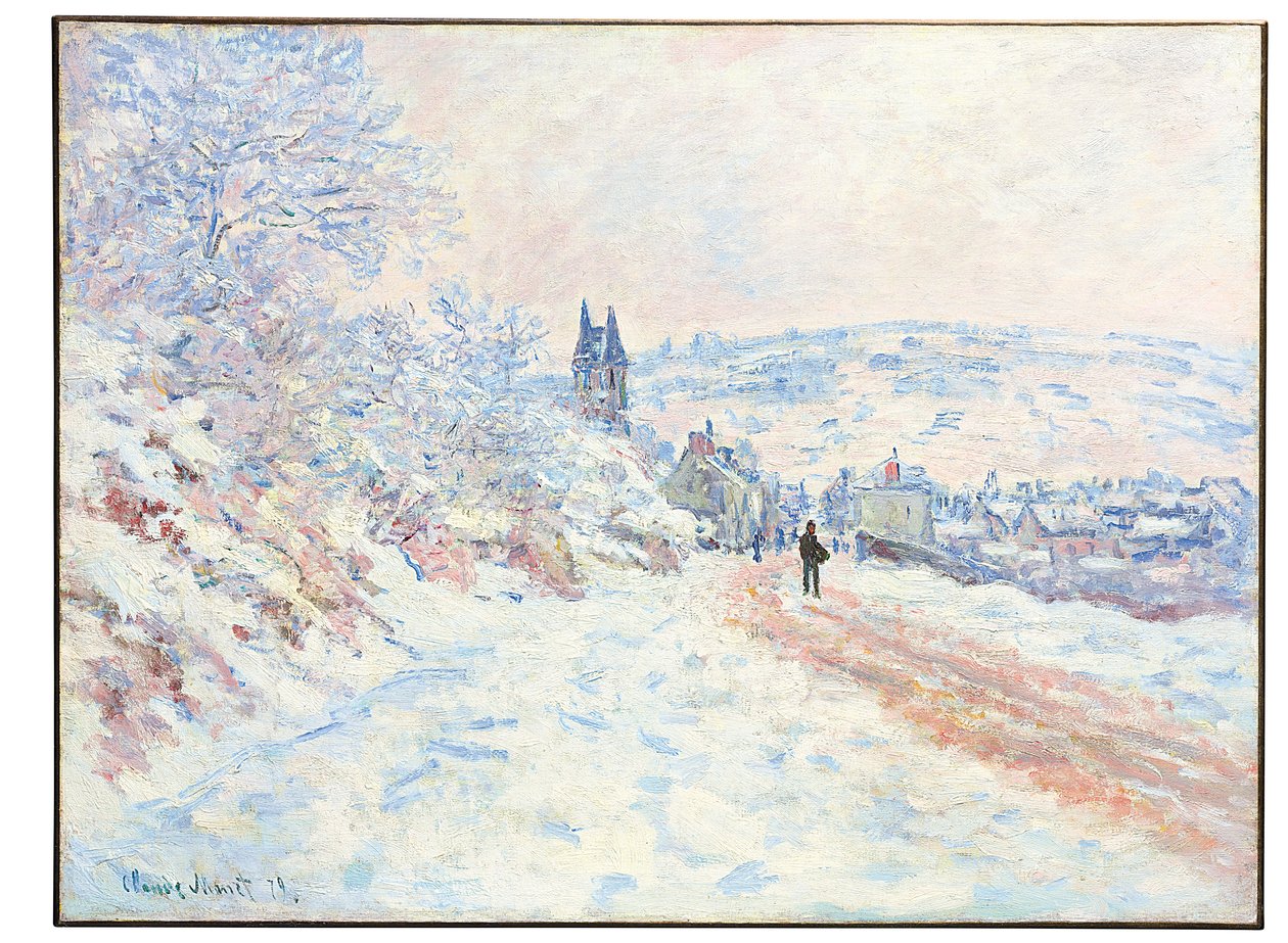 O caminho para Vetheuil, efeito de neve, 1879 de Claude Monet
