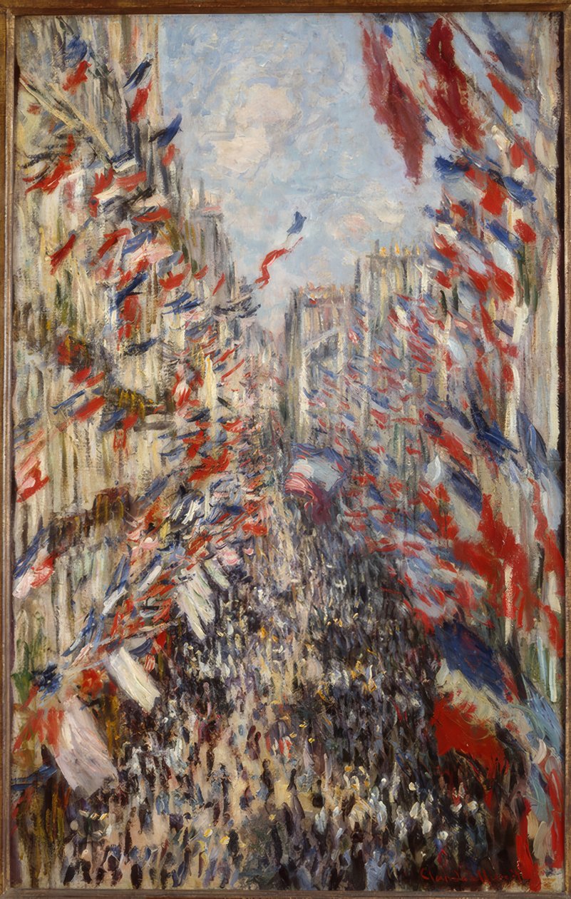 Rua Montorgeuil, Paris. Festa de 30 de junho de 1878 de Claude Monet