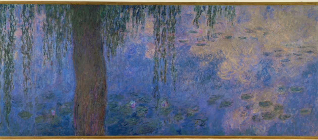 Lírio d&39;água com salgueiro, salgueiro da manhã de Claude Monet