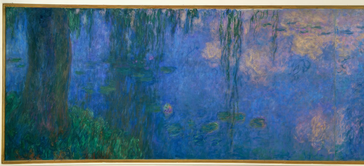 Lírio d&39;água com salgueiro, salgueiro da manhã de Claude Monet