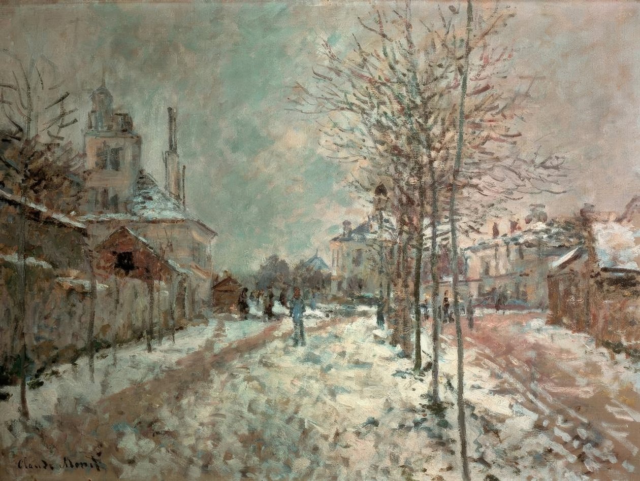 O Boulevard de Pontoise em Argenteuil, neve de Claude Monet