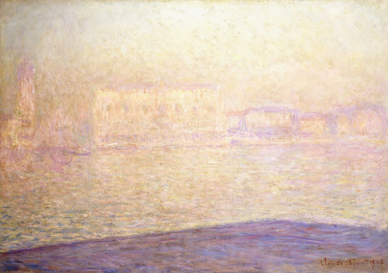 O Palácio Ducal visto de São Jorge Maior, 1908 de Claude Monet