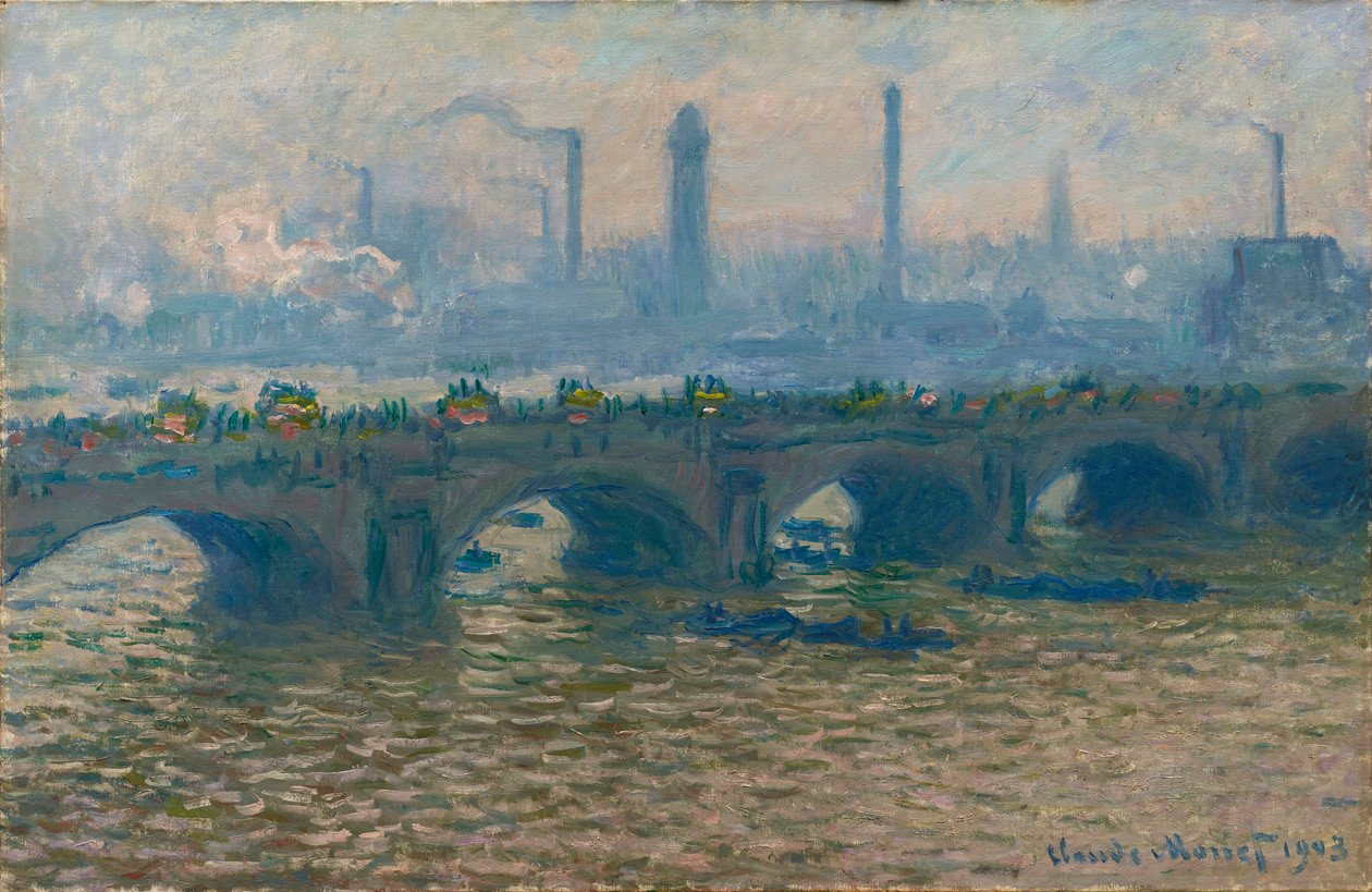 Le Pont de Waterloo, temps gris Waterloo Bridge, Gray Weather, 1903. de Claude Monet