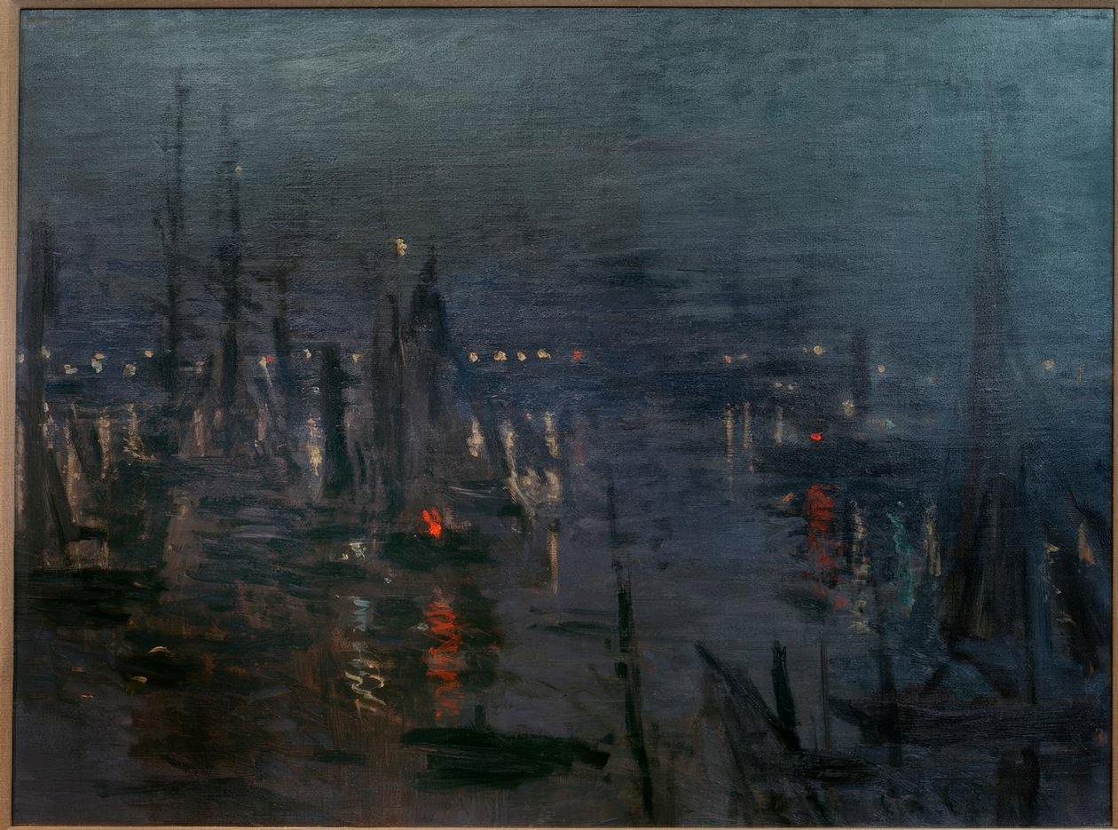Porto de Le Havre, efeito noturno (Der Hafen von Le Havre bei de Claude Monet