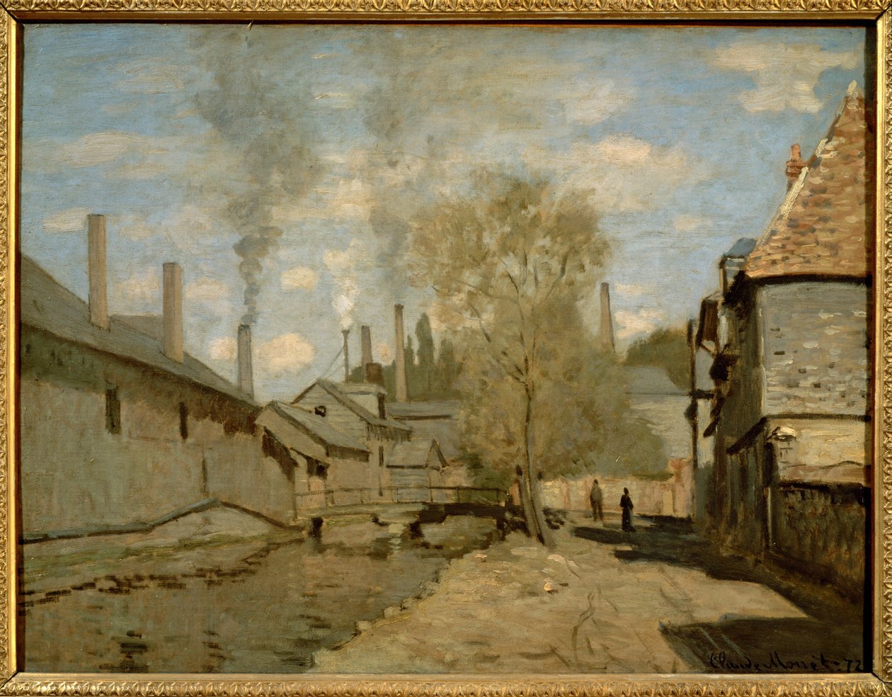 Le ruisseau de Robec a Rouen ... (óleo sobre tela) de Claude Monet