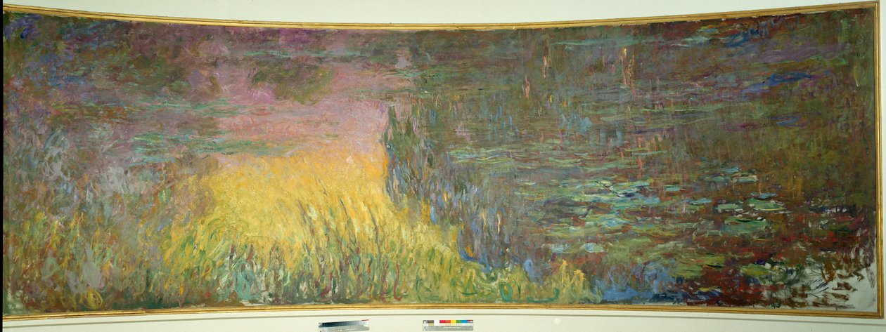 Les nympheas, soleil couchant Pintura de Claude Monet (1840-1926) 1914-1926 Díptico de 2 x 3 m cada parte. Paris. Museu Orangerie de Claude Monet