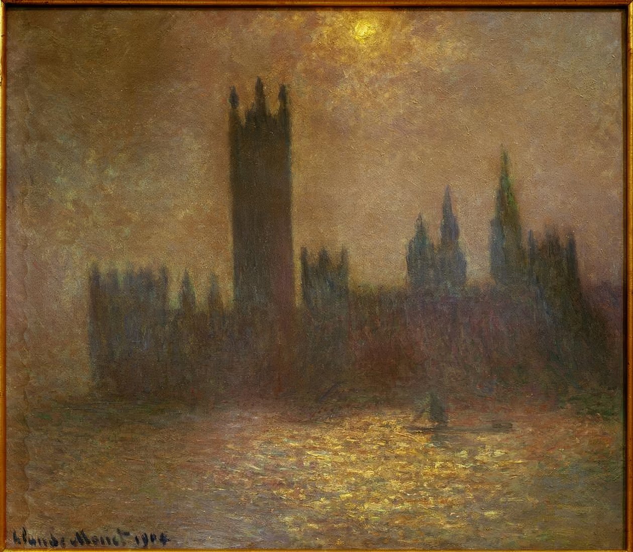 Londres, Parlamento, efeito do sol no nevoeiro (Lon de Claude Monet