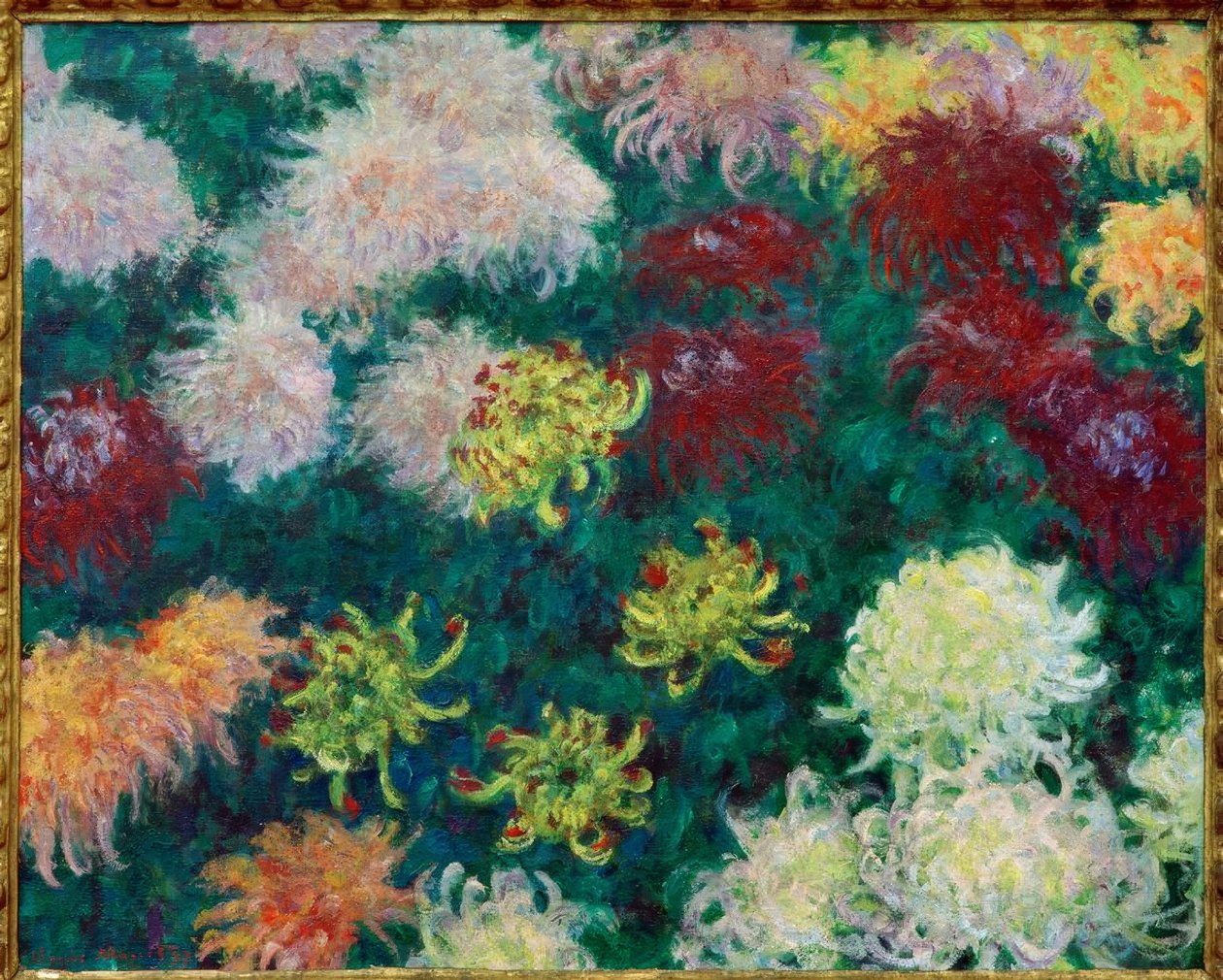 Massa de crisântemos de Claude Monet