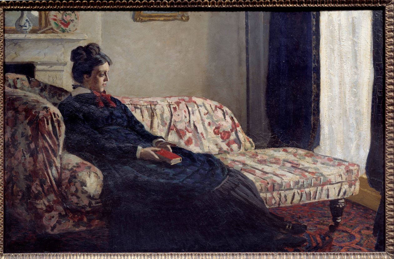 Meditação ou Madame Monet no Canapé Pintura de Claude Monet (1840-1926) 1871 Sol. 0,48x0,75 m Paris, musee d