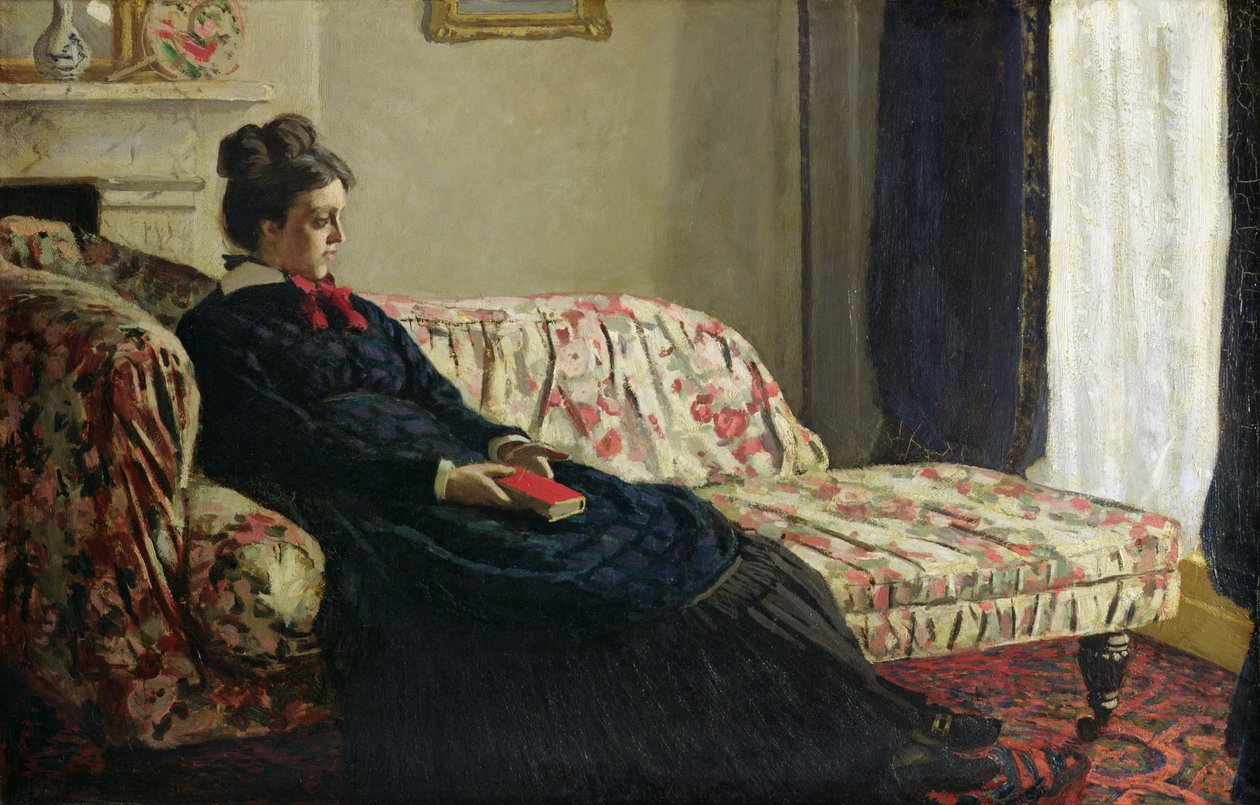 Meditação, ou Madame Monet no Sofá, c.1871 (óleo sobre tela) de Claude Monet