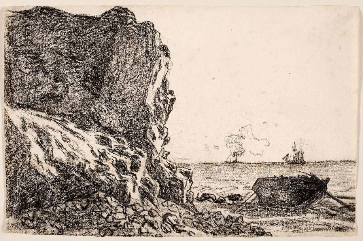 Monet - Falésias e mar, Sainte-Adresse, c. 1864, 1987.56 de Claude Monet