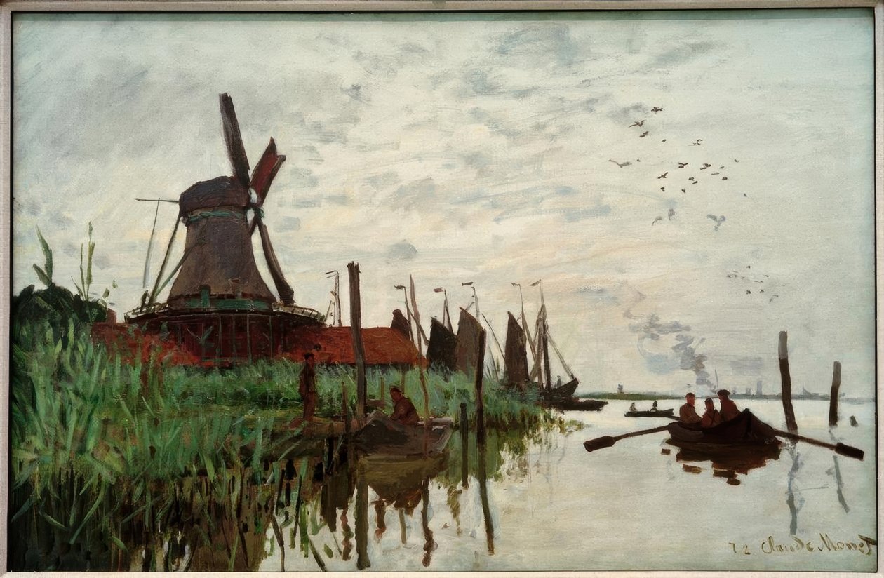 Moinho em Zaandam de Claude Monet