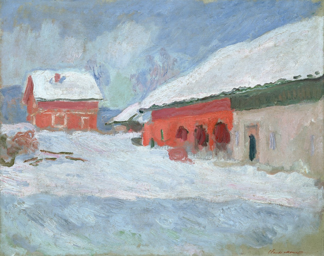 Noruega, casas vermelhas em Bjornegaard, 1895 de Claude Monet