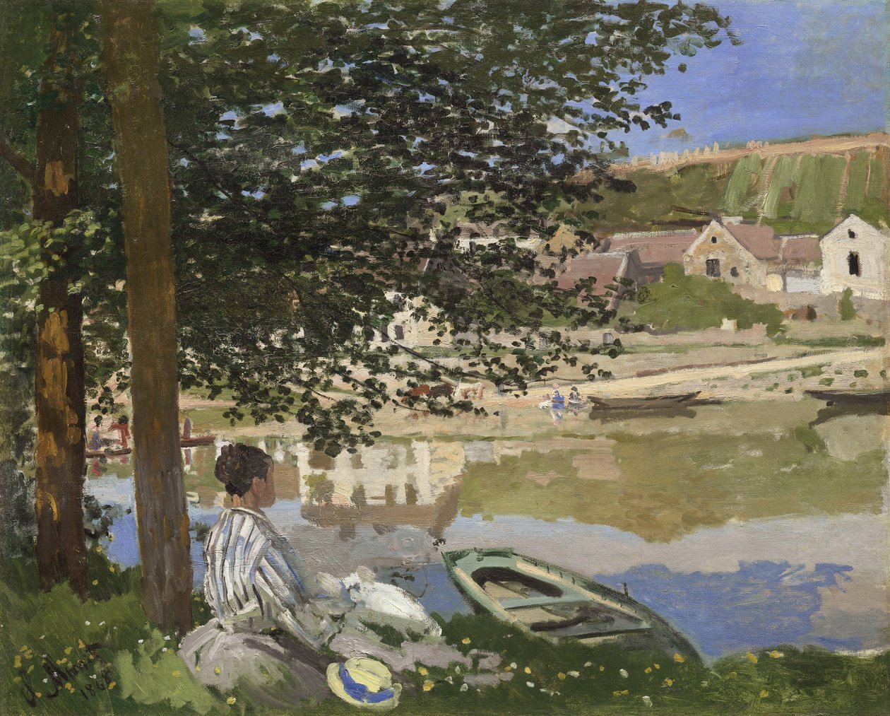 Na margem do Sena, Bennecourt, 1868 de Claude Monet