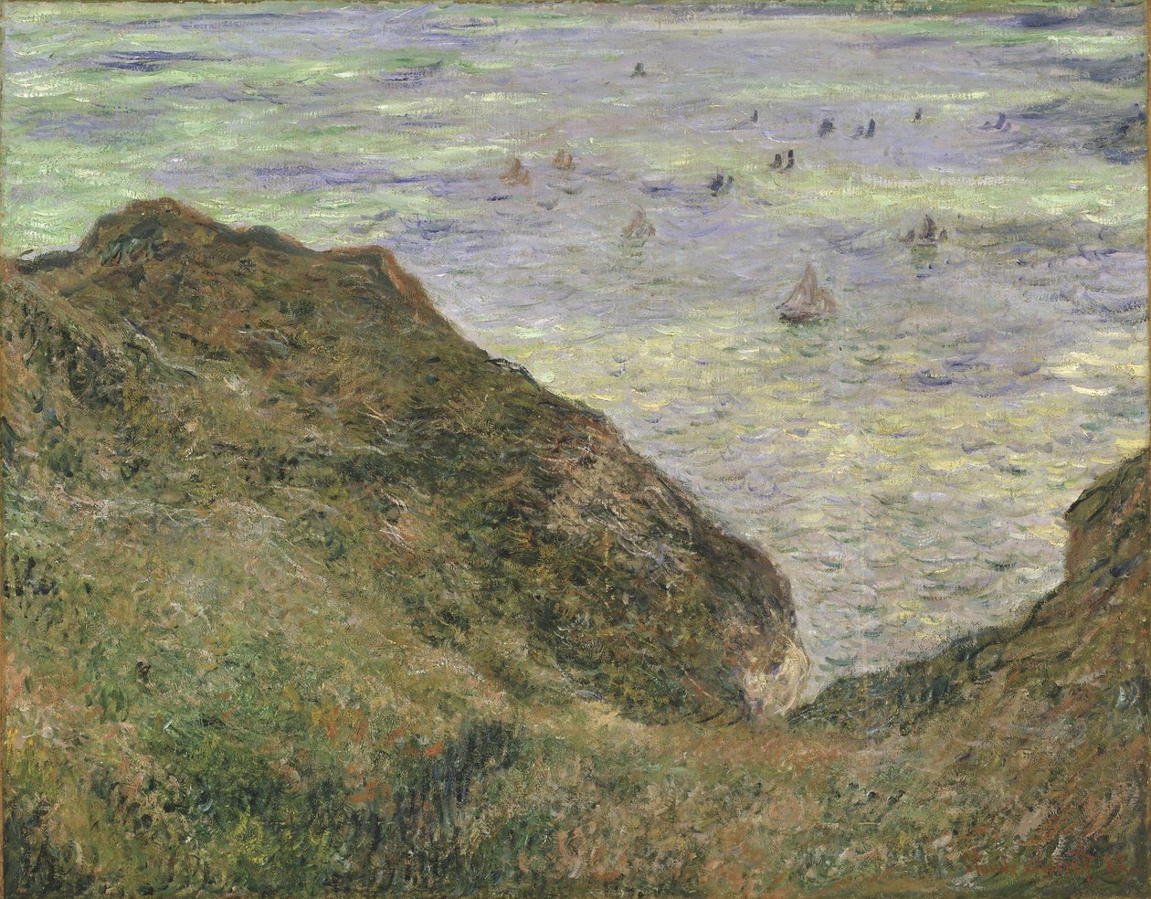 No penhasco em Pourville de Claude Monet