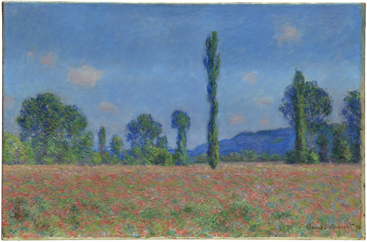 Poppy Field, Giverny, 1890-91 de Claude Monet