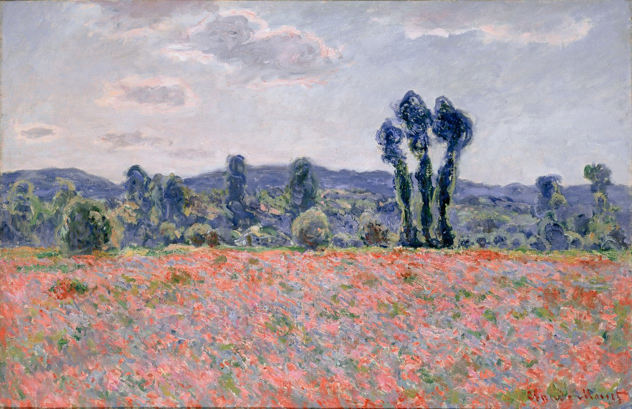 Poppy Field, c.1890 (óleo sobre tela) de Claude Monet