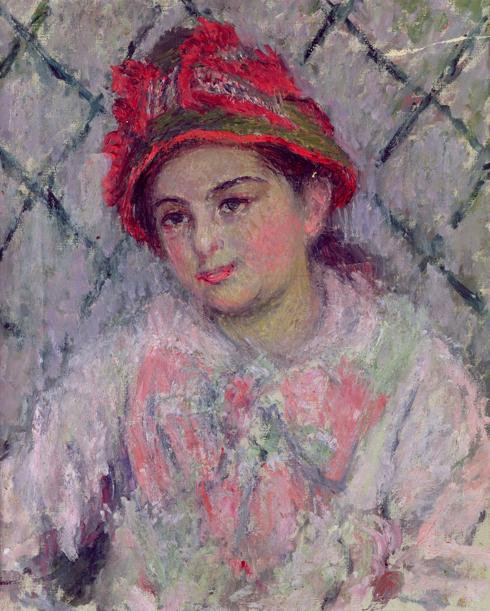 Retrato de Blanche Hoschede (1864-1947) como uma menina, c.1880 de Claude Monet