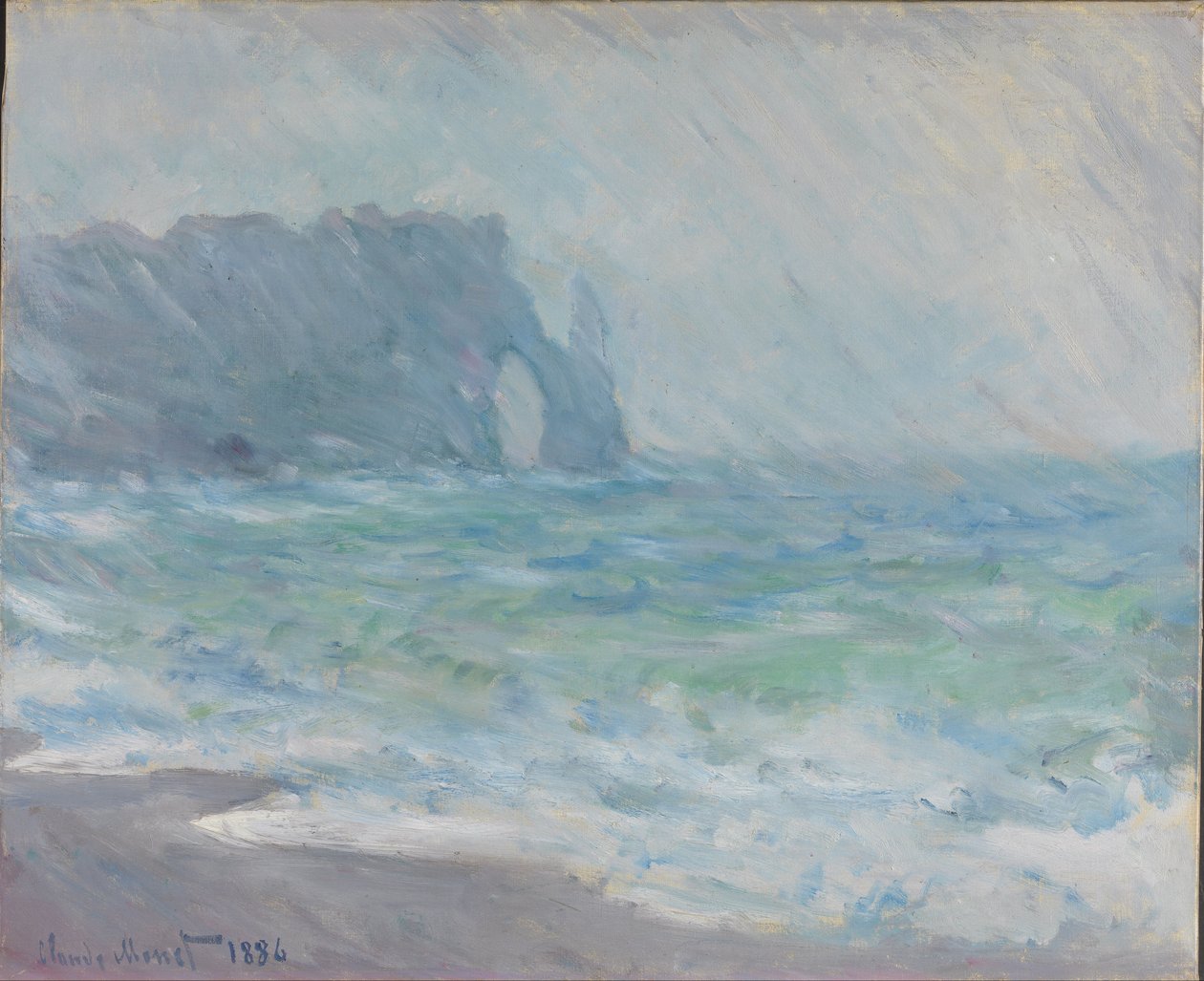 Chuva em Étretat de Claude Monet