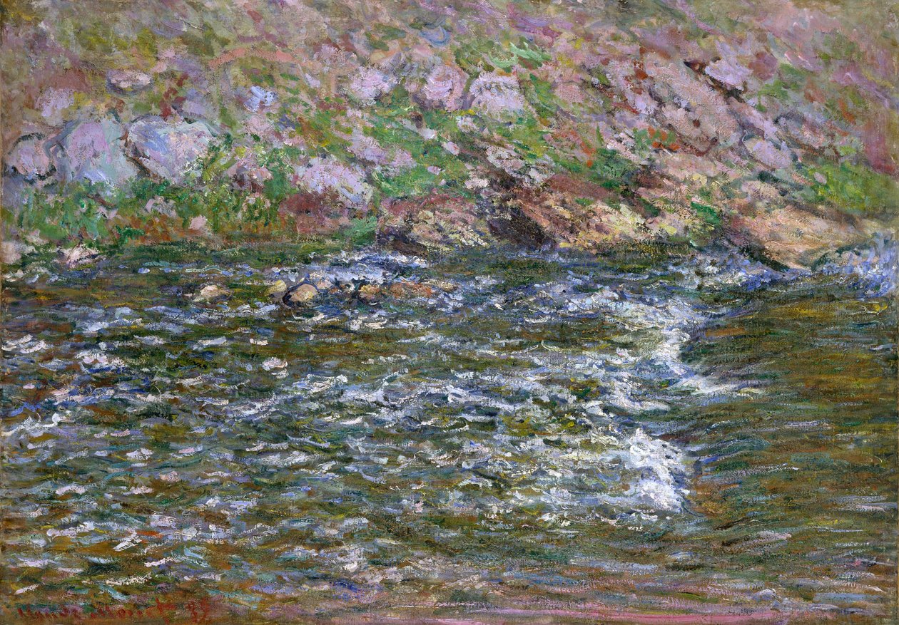 Corredeiras no Petite Creuse em Fresselines, 1889 de Claude Monet