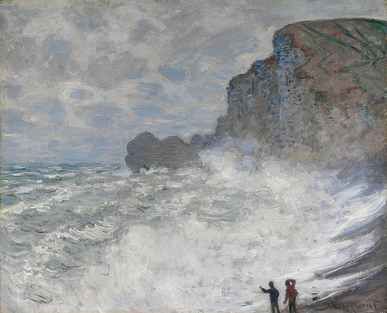 Tempo ruim em Étretat. 1883 de Claude Monet