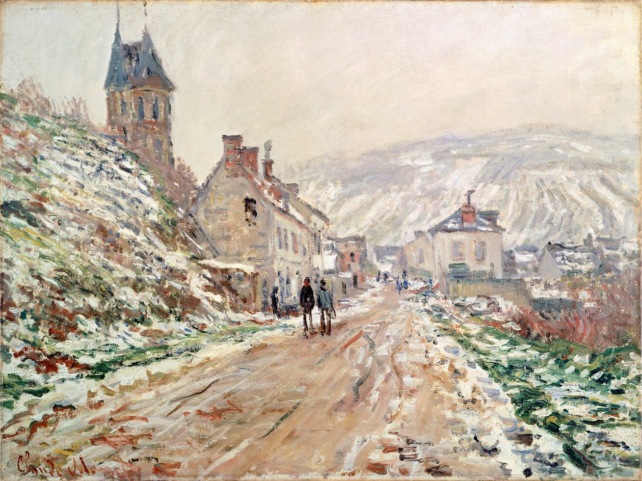 Estrada no Vetheuil no Inverno por Claude Monet (1840-1926) de Claude Monet