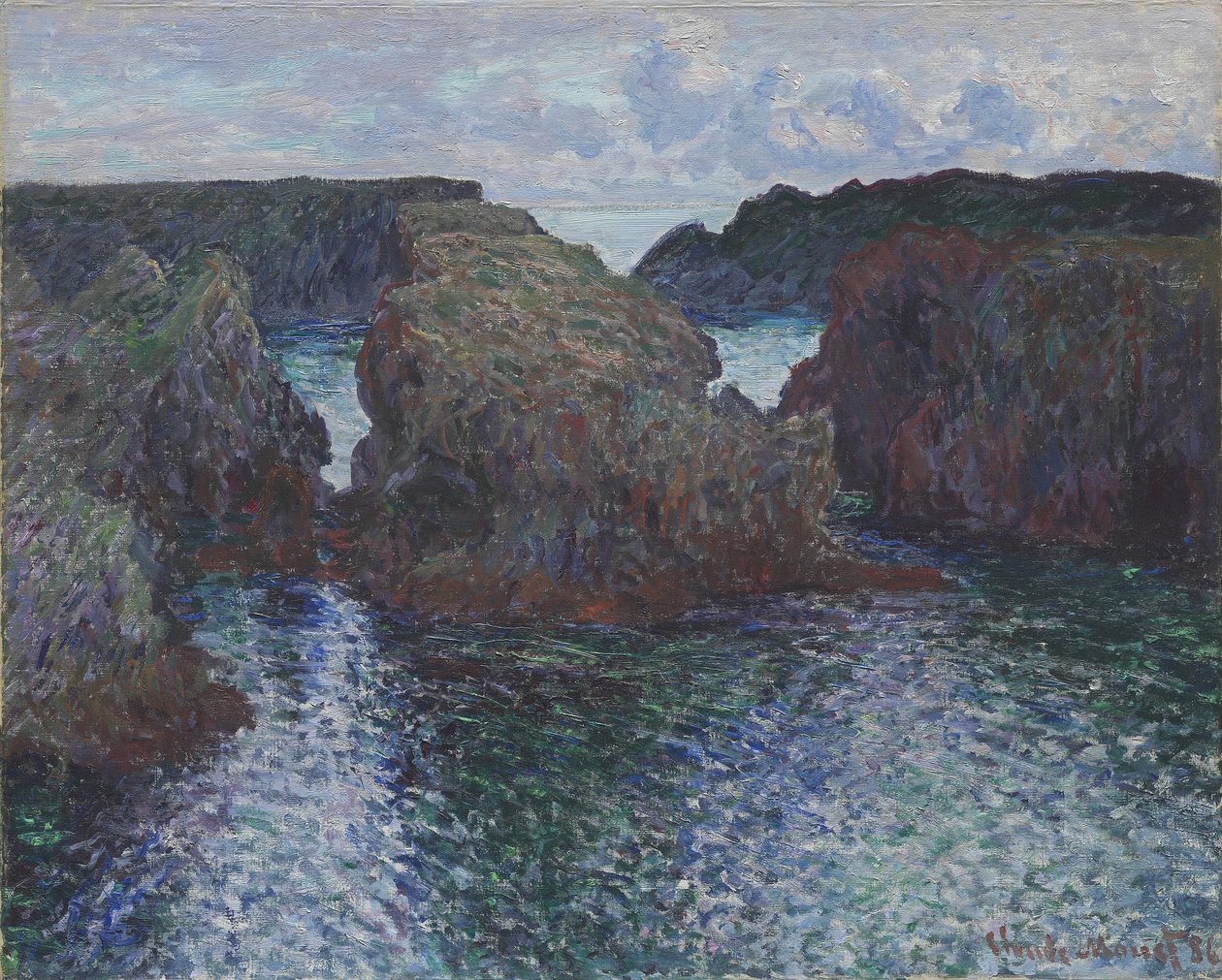 Rochas em Port-Goulphar, Belle-Île, 1886 de Claude Monet