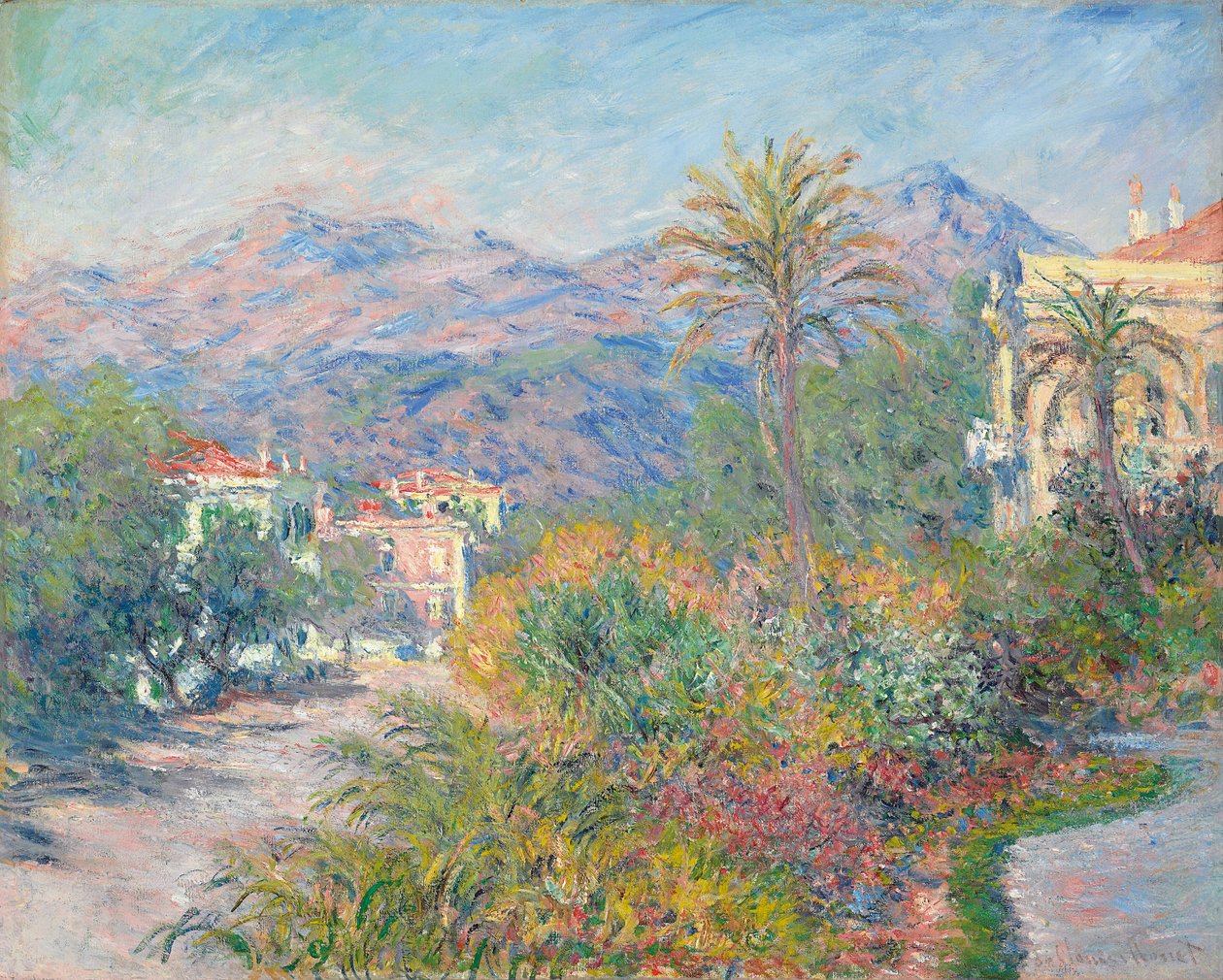 Estrada romana em Bordighera; Estrada romana em Bordighera, 1884 de Claude Monet