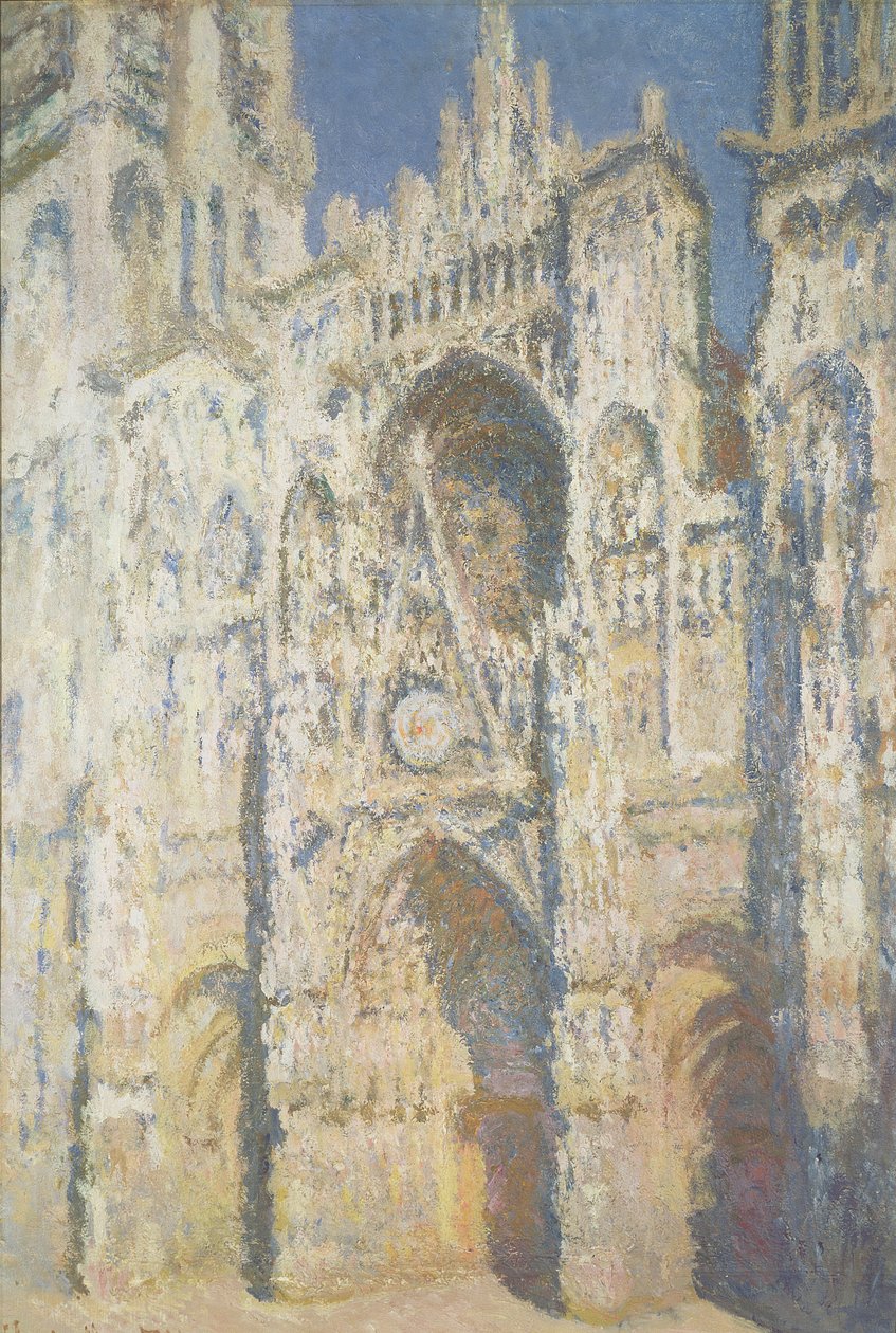 Catedral de Rouen em plena luz do sol: harmonia em azul e ouro, 1894 de Claude Monet
