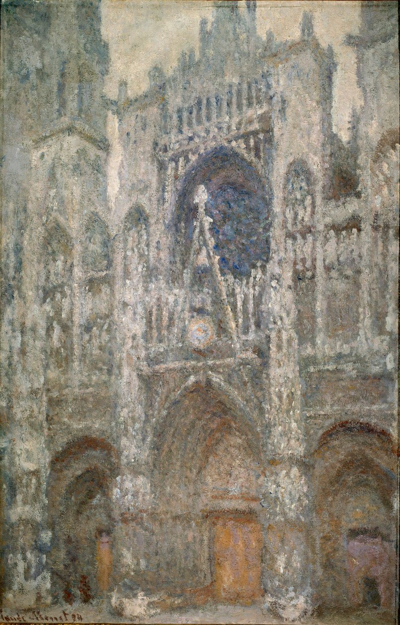 Catedral de Rouen, o portal, tempo cinzento, harmonia cinzenta de Claude Monet