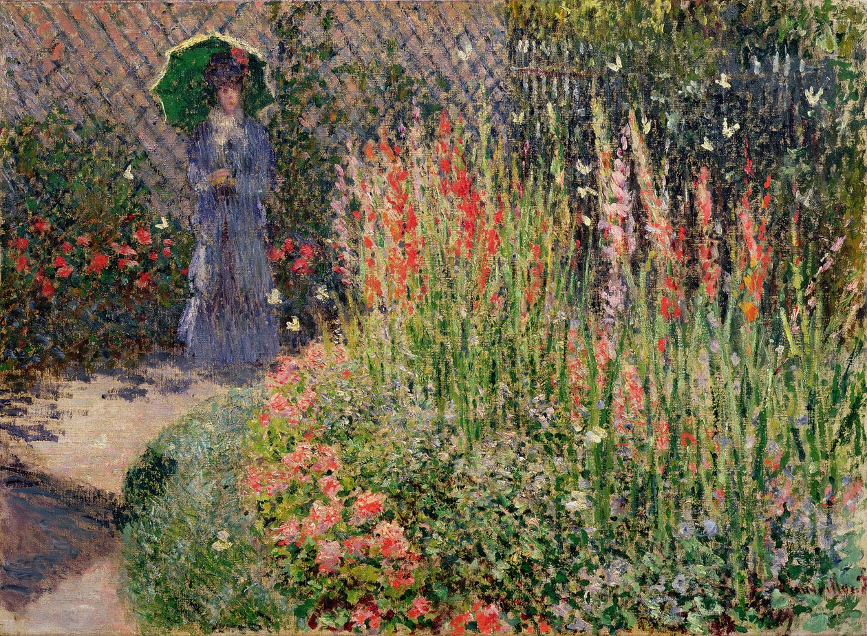 Canteiro de flores arredondado, 1876 de Claude Monet