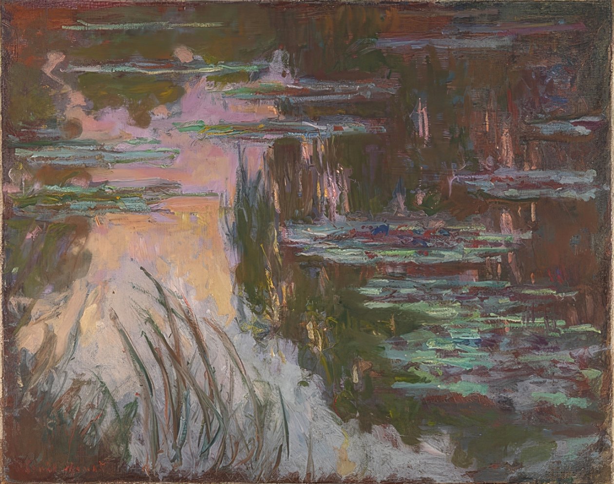 Lírios de água à luz da noite. Por volta de 1907 de Claude Monet