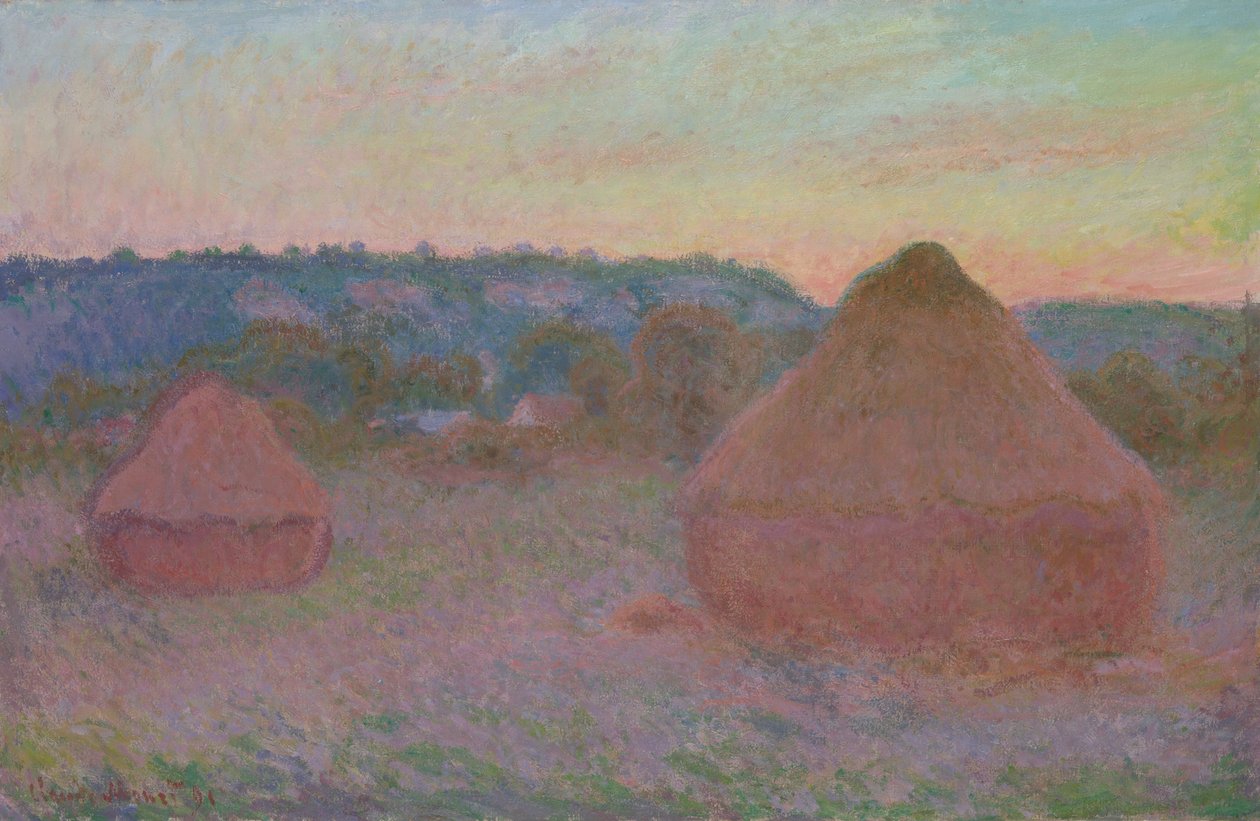 Pilhas de Trigo (Fim do Dia, Outono) de Claude Monet