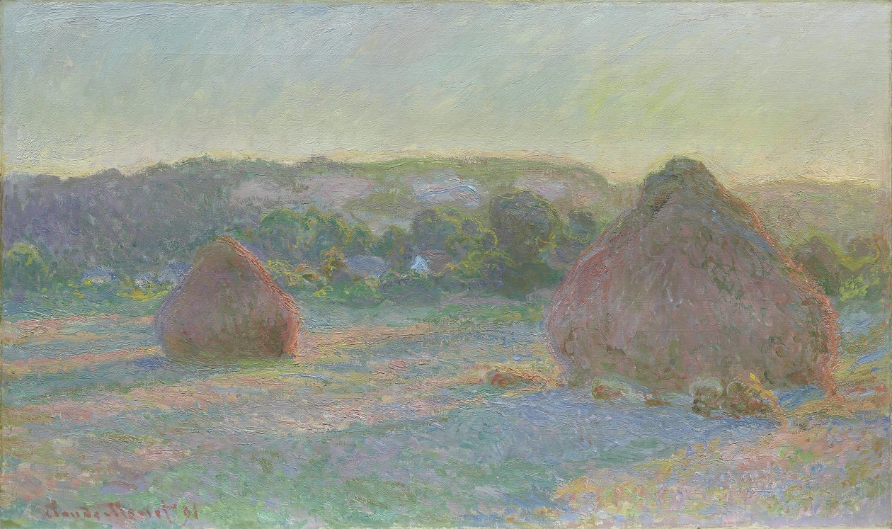 Pilhas de trigo, fim do verão, 1890-91 de Claude Monet