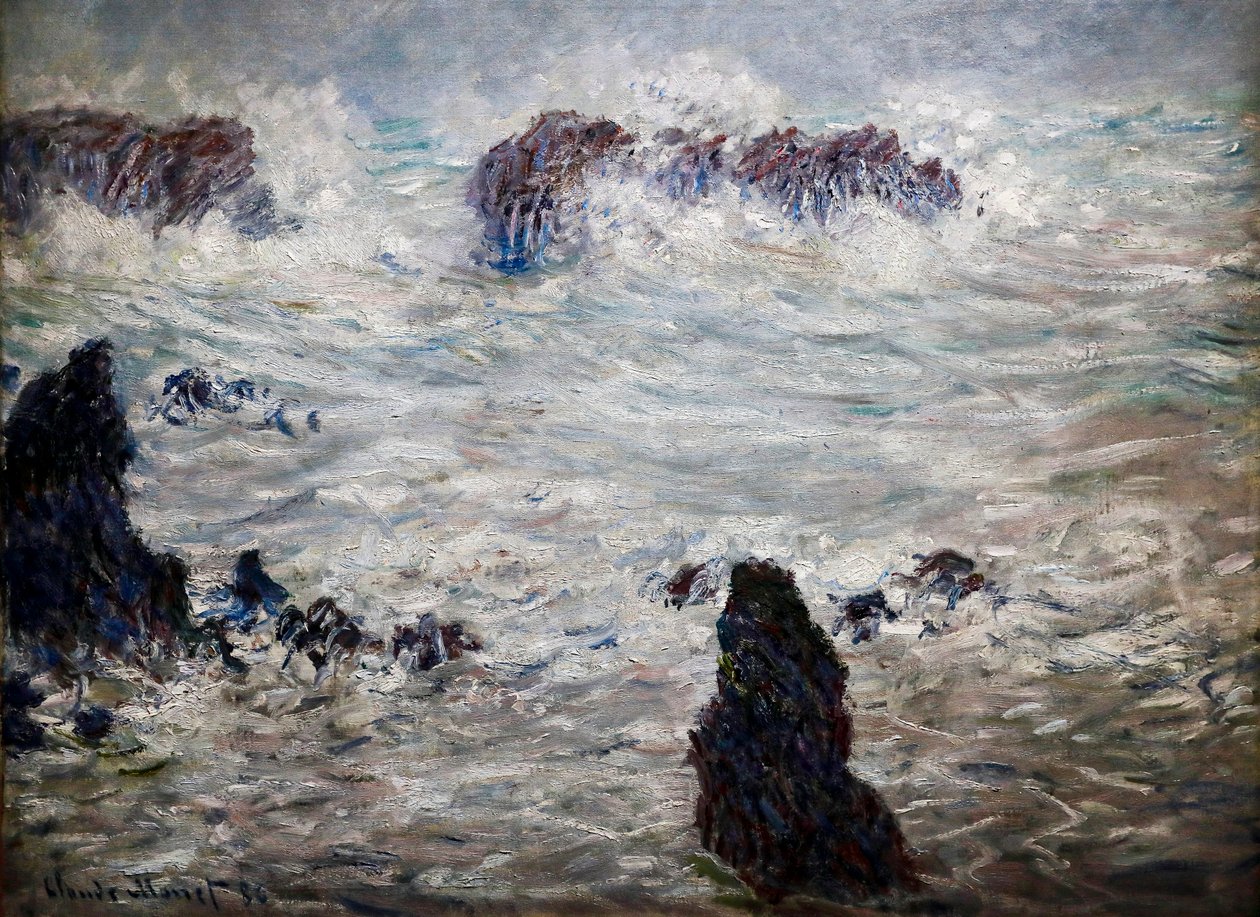 Tempestade, Costa de Belle-île de Claude Monet