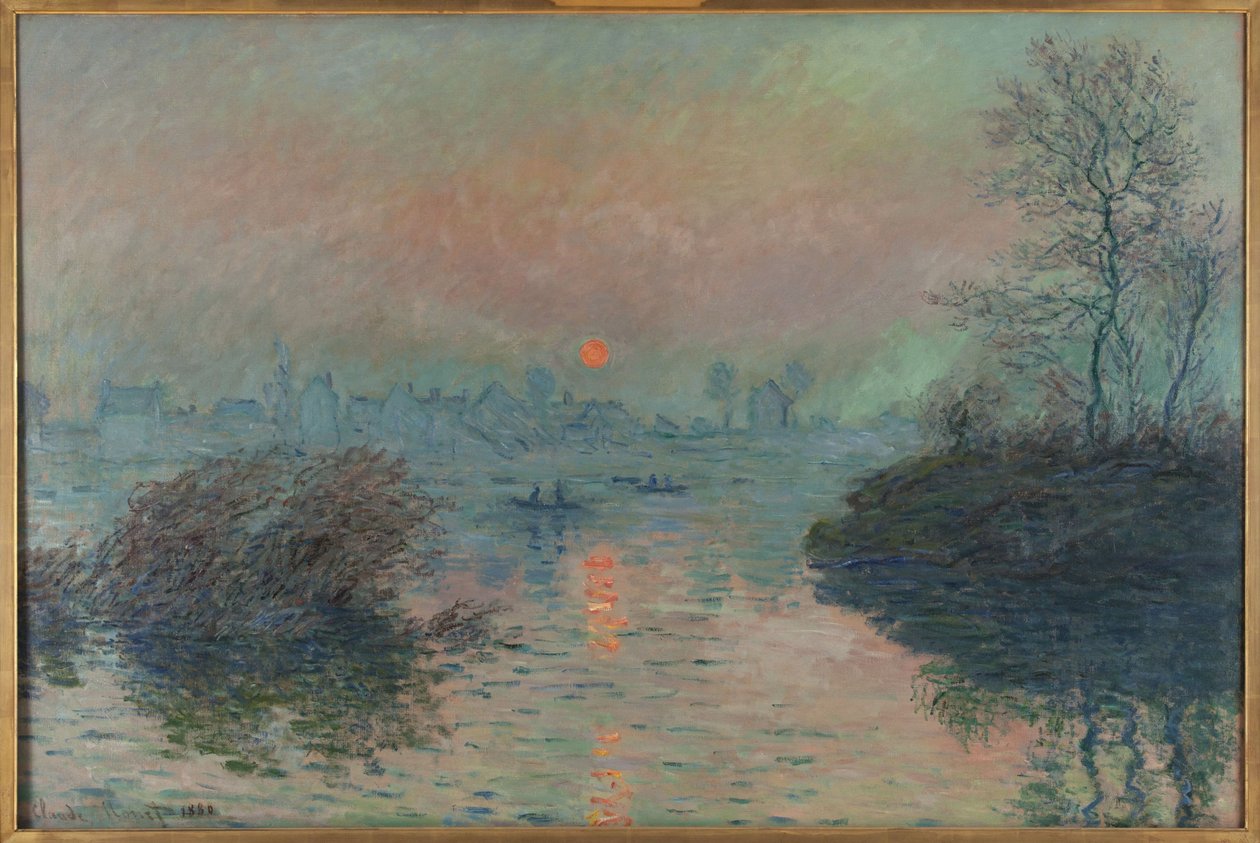 Pôr do sol no Sena em Lavacourt, efeito inverno de Claude Monet