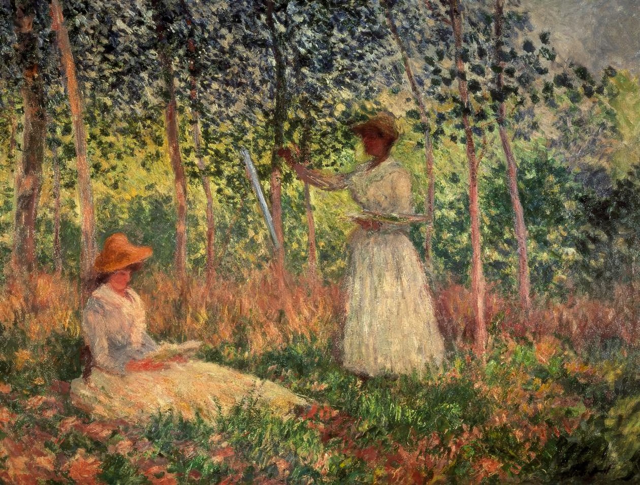 Leitura de Suzanne e pintura de Blanche de Claude Monet