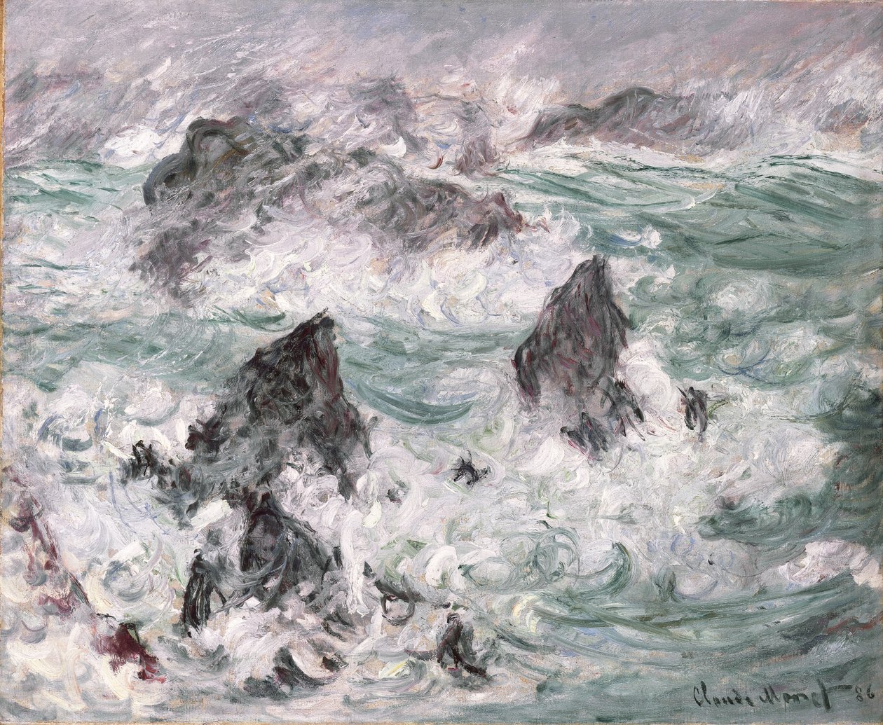 Tempestade em Belle-Ile de Claude Monet