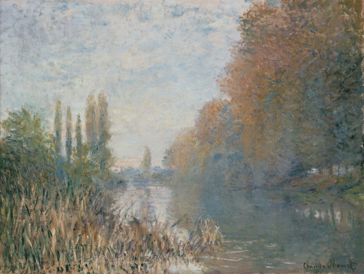 Os Bancos do Sena no Outono de Claude Monet